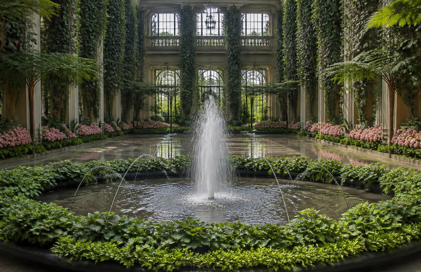 Conservatory fountains at Longwood Gardens near Kennett Square, PA