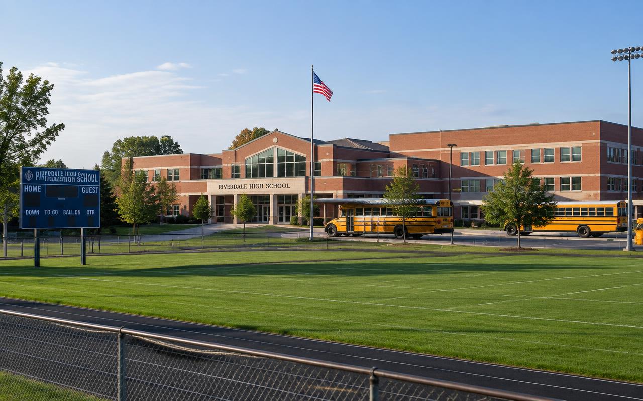 Kennett Consolidated School District school building and athletic field